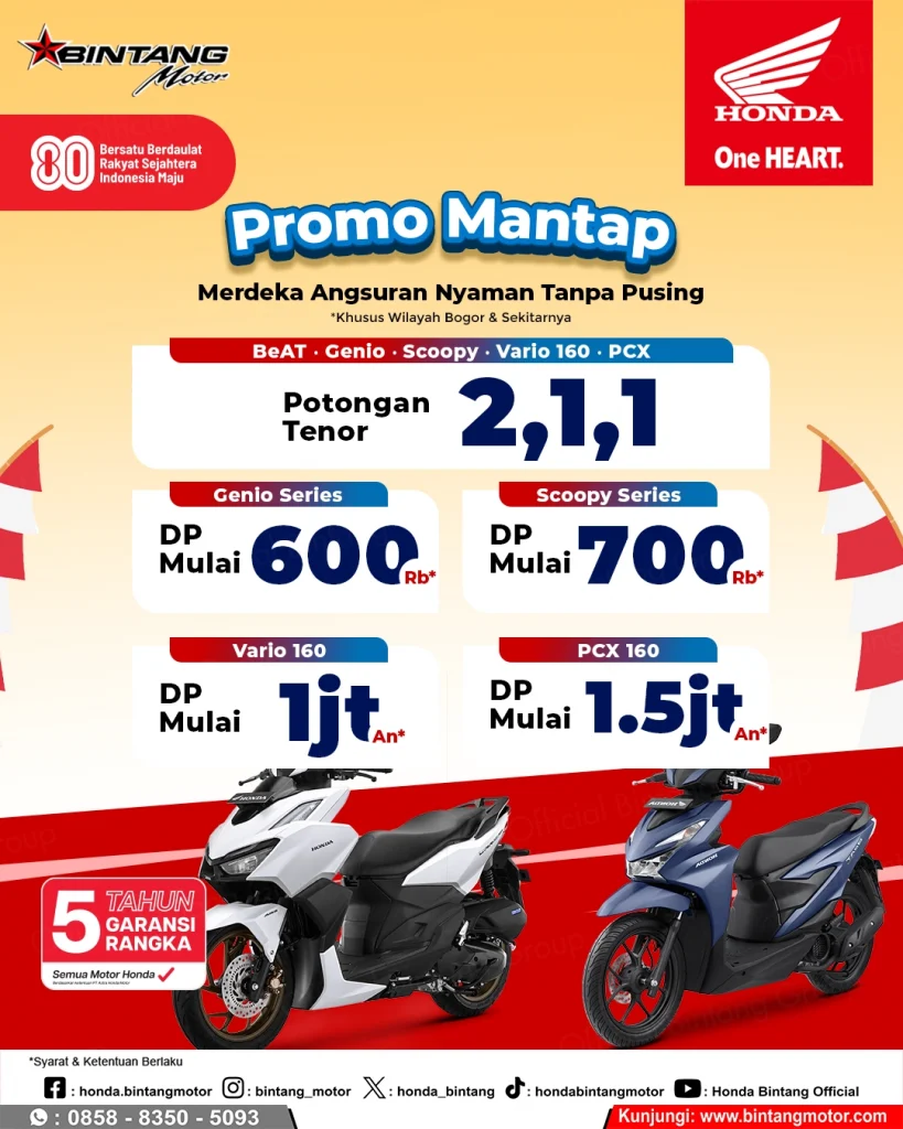 WEB-_-PROMO-BOGOR-_-250825-819x1024 Promo MANTAP Kemerdekaan Bintang Motor Bogor Agustus 2025! by Dealer Motor Honda Resmi Bintang Motor Ciseeng