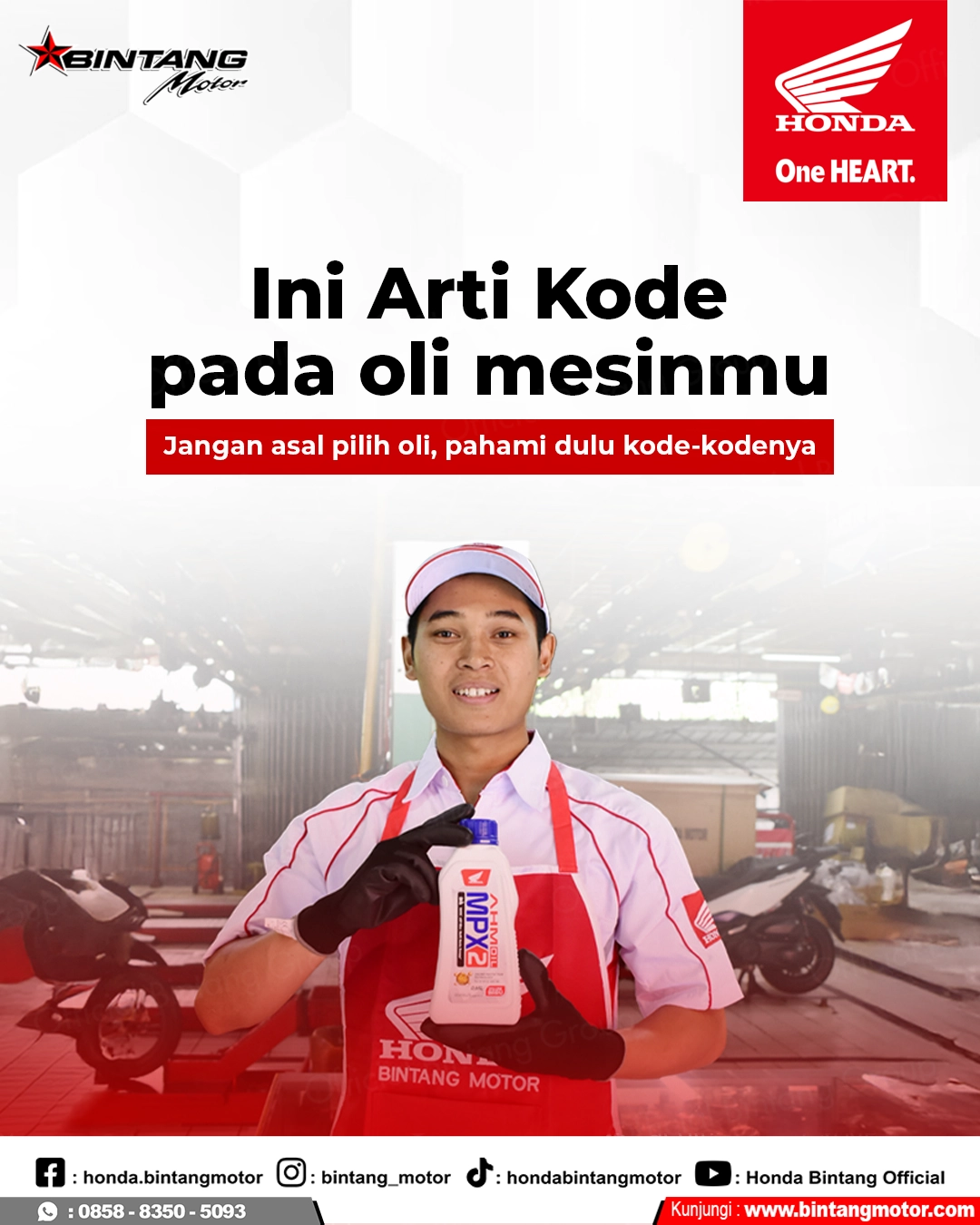 Arti Kode Oli 10W-30 dan 10W-40 untuk Motor Honda